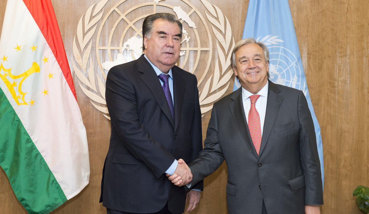 President of the Republic of Tajikistan, Emomali Rahmon, and Secretary-Genera