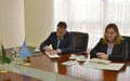 SRSG NATALIA GHERMAN MEETS WITH H.E. RASHID MEREDOV, DEPUTY PRIME MINISTER, MINISTER OF FOREIGN AFFAIRS OF TURKMENISTAN  